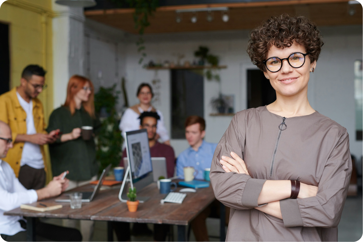 Team of people working at the university